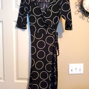 Black and White Wrap Dress